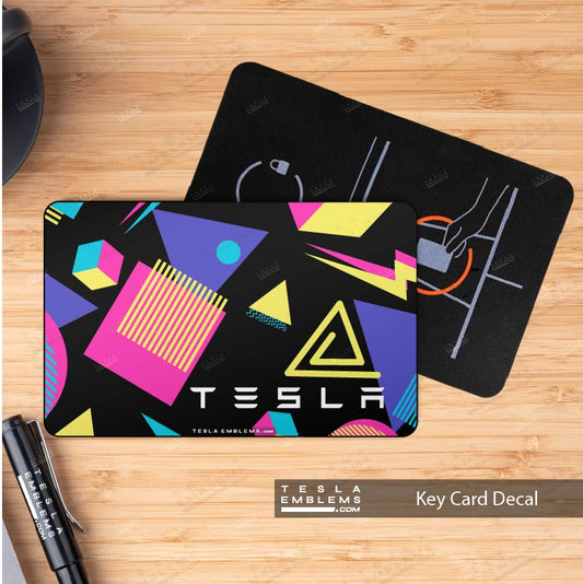 Rad 80s Tesla Keycard Decal - Tesla Emblems