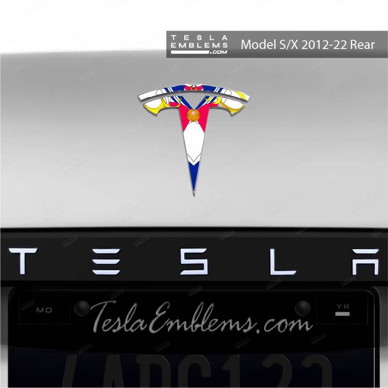 Sailor Moon Tesla Emblem Decals (Front + Back) - Tesla Emblems