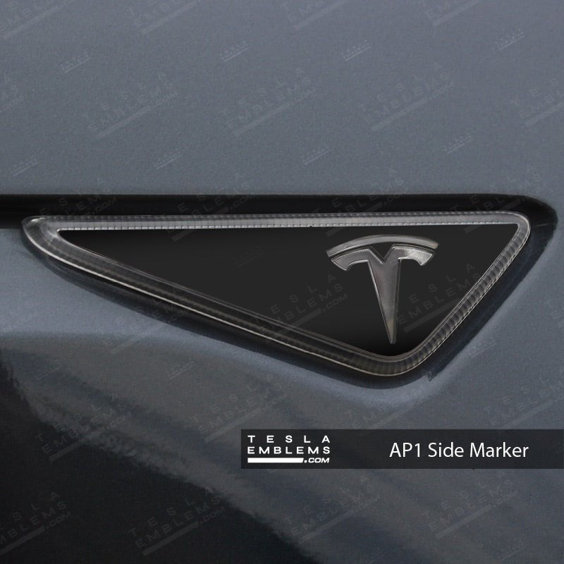 3M Satin Black Tesla Side Marker Decals (2pcs) - Tesla Emblems