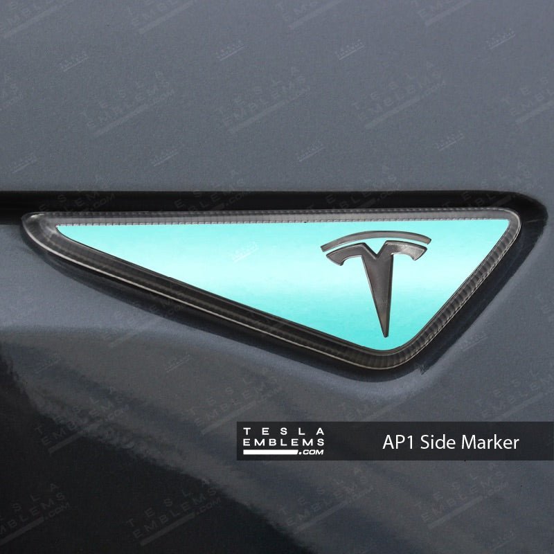 3M Satin Key West Tesla Side Marker Decals (2pcs) - Tesla Emblems