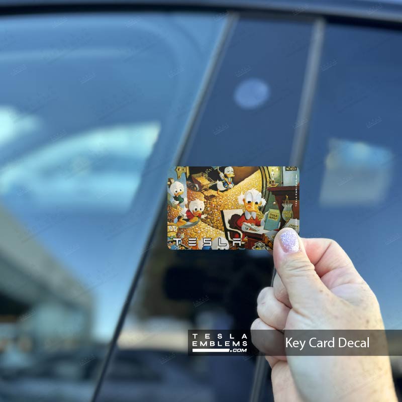 Scrooge McDuck Tesla Keycard Decal - Tesla Emblems