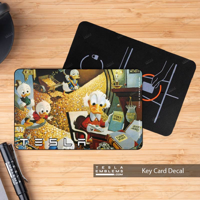 Scrooge McDuck Tesla Keycard Decal - Tesla Emblems