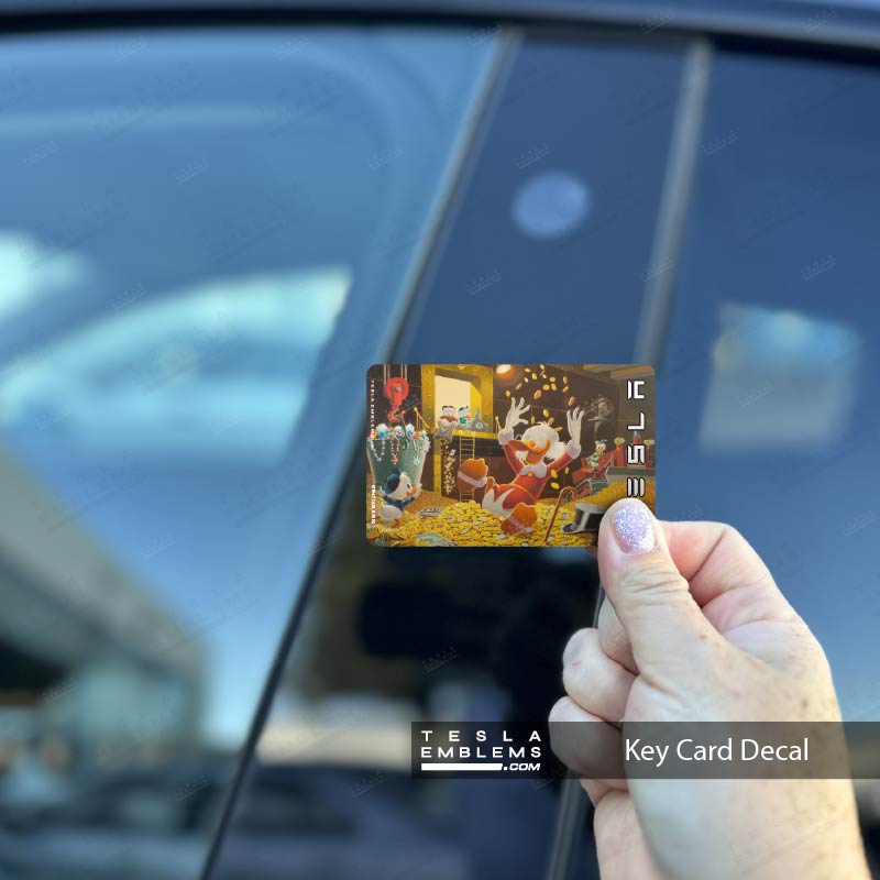 Scrooge McDuck Tesla Keycard Decal - Tesla Emblems