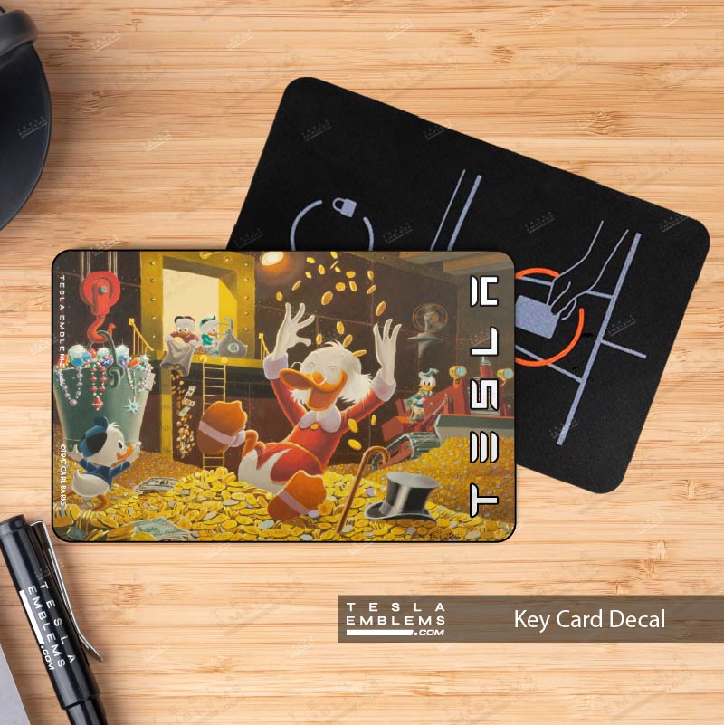Scrooge McDuck Tesla Keycard Decal - Tesla Emblems