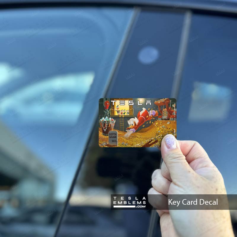 Scrooge McDuck Tesla Keycard Decal - Tesla Emblems