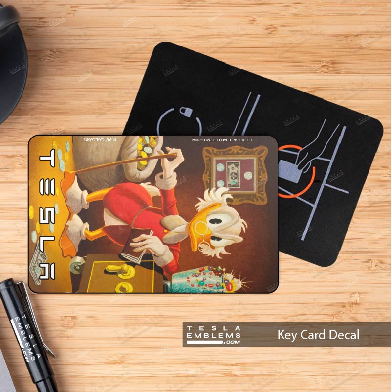 Scrooge McDuck Tesla Keycard Decal - Tesla Emblems
