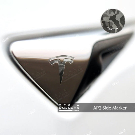 3M Shadow Black Tesla Side Marker Decals (2pcs) - Tesla Emblems
