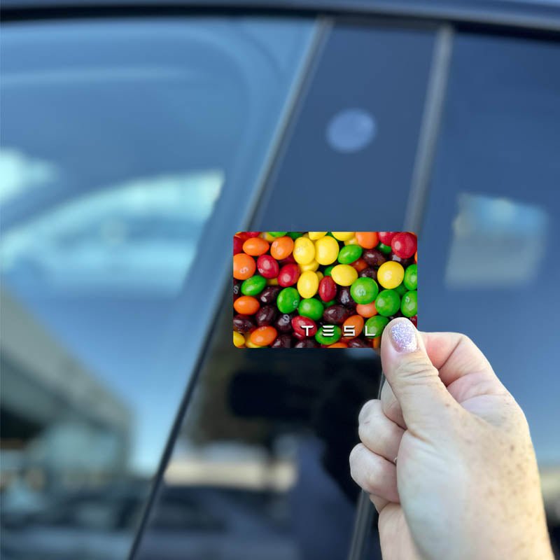 Skittles Tesla Keycard Decal - Tesla Emblems