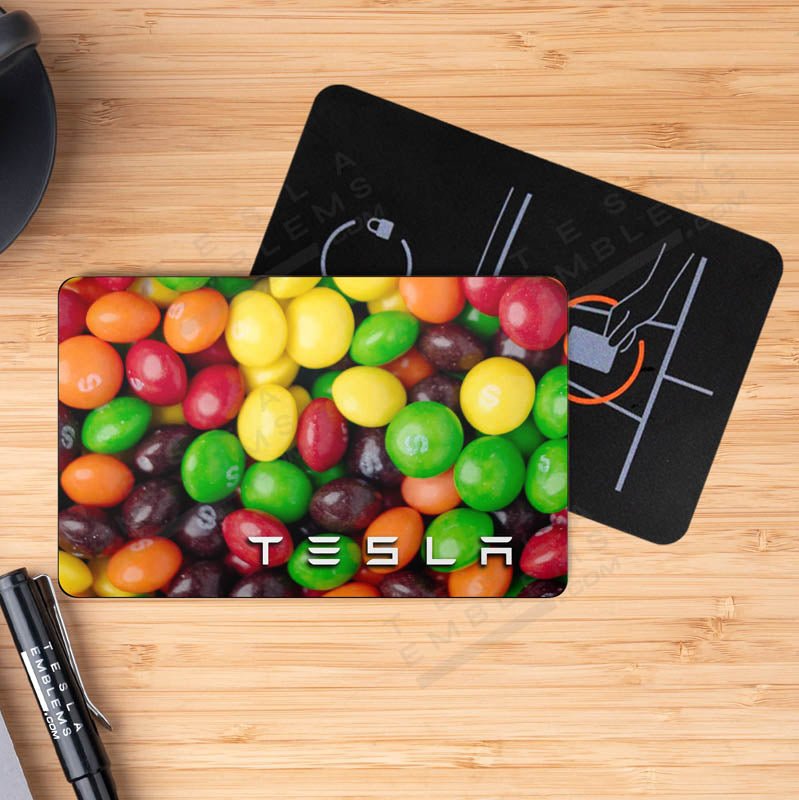 Skittles Tesla Keycard Decal - Tesla Emblems
