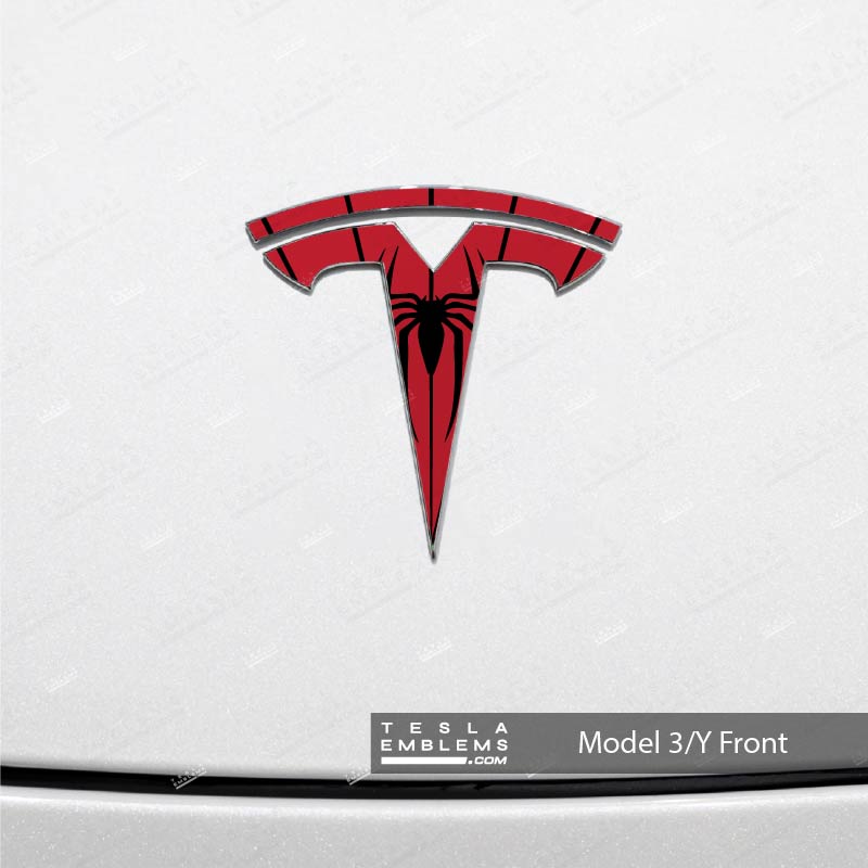 Spider-Man Tesla Emblem Decals (Front + Back)