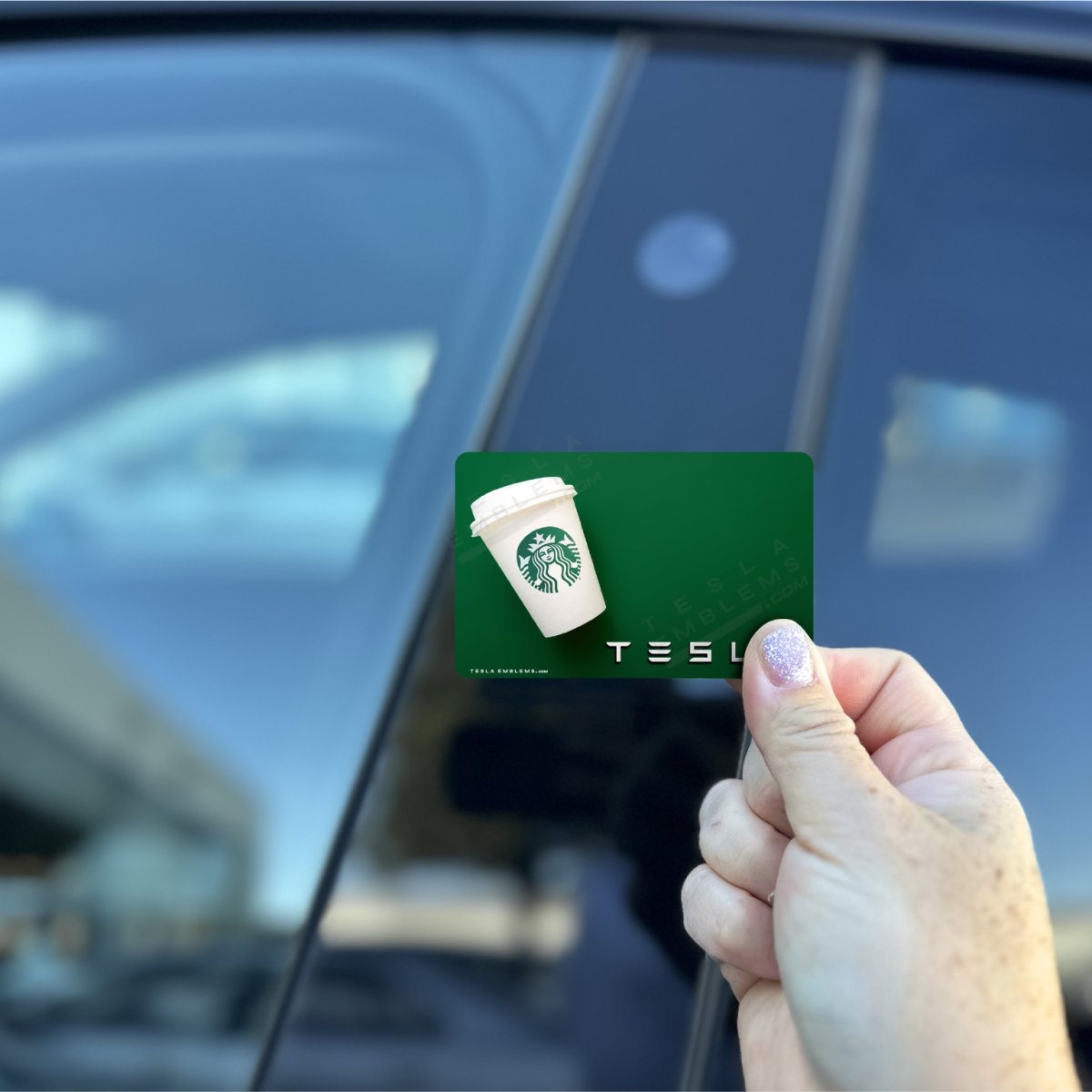 Starbucks Tesla Keycard Decal - Tesla Emblems