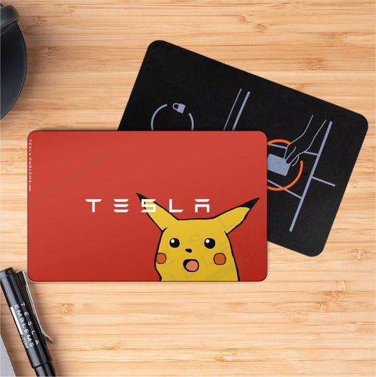 Surprised Pikachu Tesla Keycard Decal - Tesla Emblems