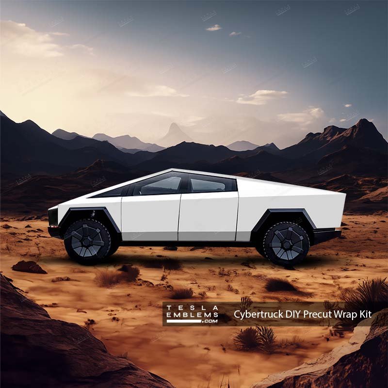 Tesla Cybertruck DIY Precut Wrap Kit - Solid Colors - Tesla Emblems