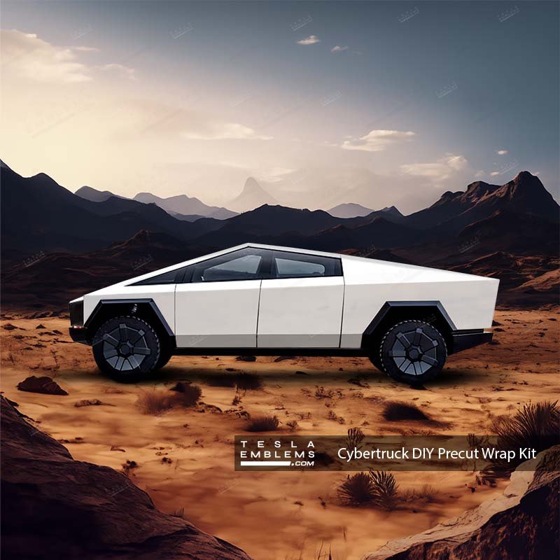Tesla Cybertruck DIY Precut Wrap Kit - Solid Colors - Tesla Emblems