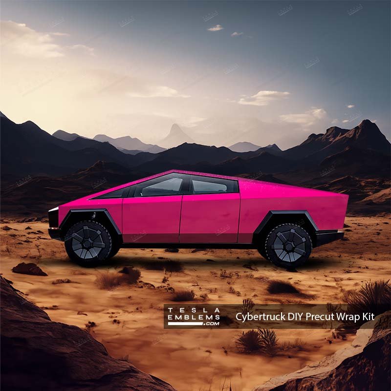 Tesla Cybertruck DIY Precut Wrap Kit - Solid Colors - Tesla Emblems