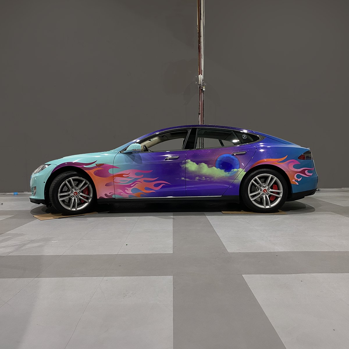 Custom Printed Full Body Vehicle Wrap Kit - Tesla Emblems