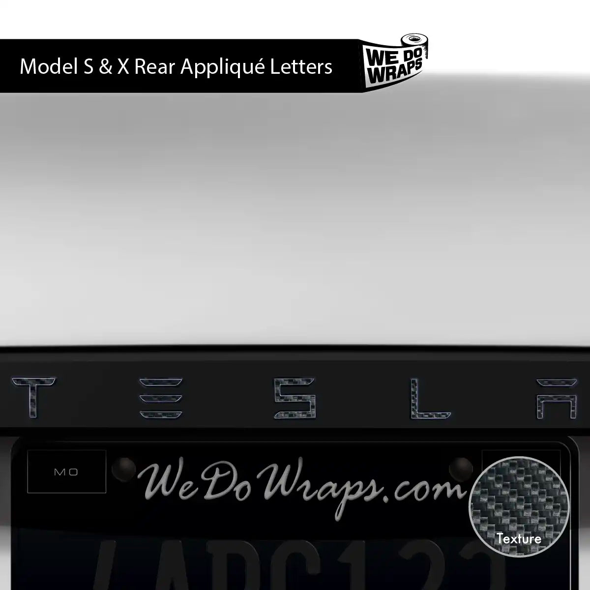 3M Carbon Fiber Tesla Emblem Decals (Front + Back) | Model S - Tesla Emblems