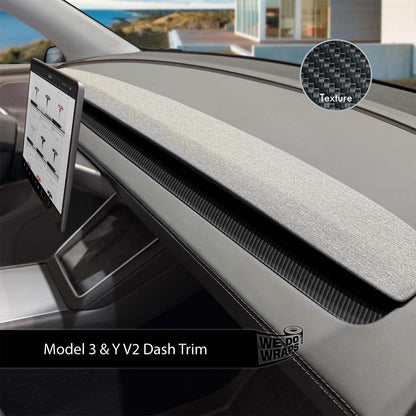 3M Carbon Fiber Tesla Dash Trim Wrap | Model 3 ’24-26 Refresh