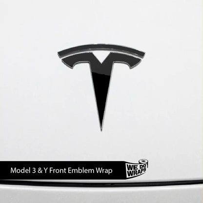 3M Gloss Black Tesla Emblem Decals (Front + Back) | Model Y - Tesla Emblems