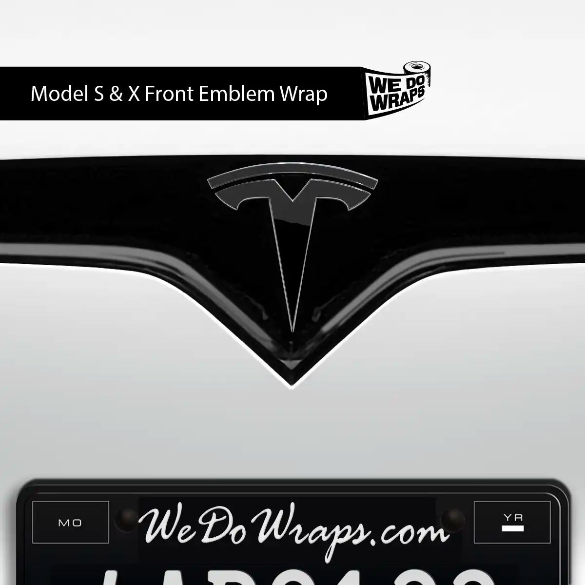 3M Gloss Black Tesla Emblem Decals (Front + Back) | Model S - Tesla Emblems