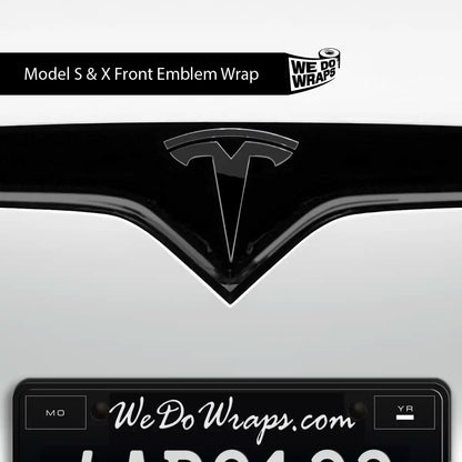 3M Gloss Black Tesla Emblem Decals (Front + Back) | Model S - Tesla Emblems