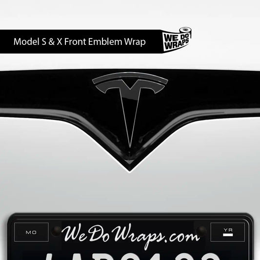 3M Gloss Black Tesla Emblem Decals (Front + Back) | Model S - Tesla Emblems