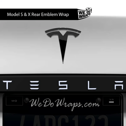 3M Gloss Black Tesla Emblem Decals (Front + Back) | Model S - Tesla Emblems