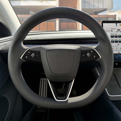 3M Gloss Black Tesla Steering Wheel Trim Decal Kit (3pcs) | MY 2026+ "Juniper" - Tesla Emblems