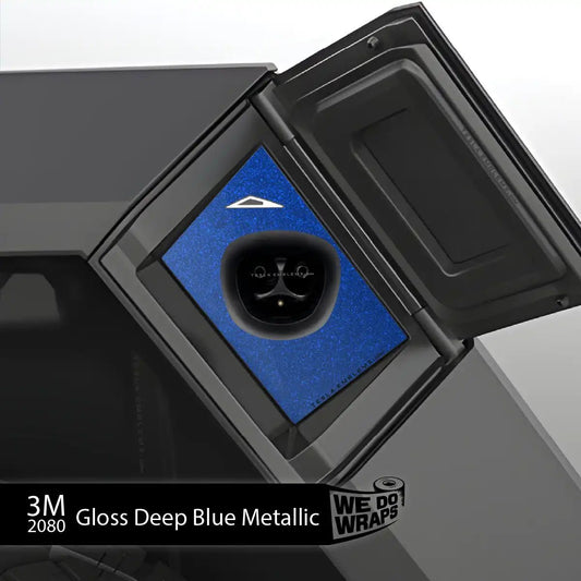 3M Deep Blue Metallic Tesla Charge Port Wrap | Cybertruck - Tesla Emblems