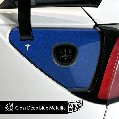 3M Deep Blue Metallic Tesla Charge Port Wrap | Model Y - Tesla Emblems