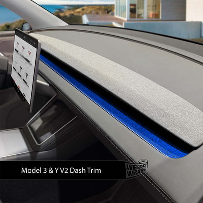 3M Deep Blue Metallic Tesla Dash Trim Wrap | Model 3 ’24-26 Refresh