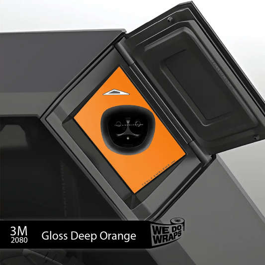 3M Gloss Deep Orange Tesla Charge Port Wrap | Cybertruck - Tesla Emblems