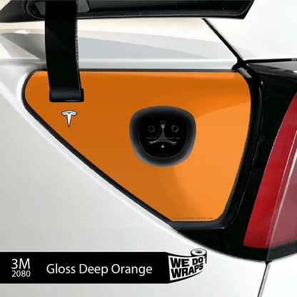 3M Gloss Deep Orange Tesla Charge Port Wrap | Model Y - Tesla Emblems