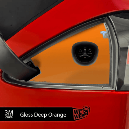 3M Gloss Deep Orange Tesla Charge Port Wrap | Model S - Tesla Emblems
