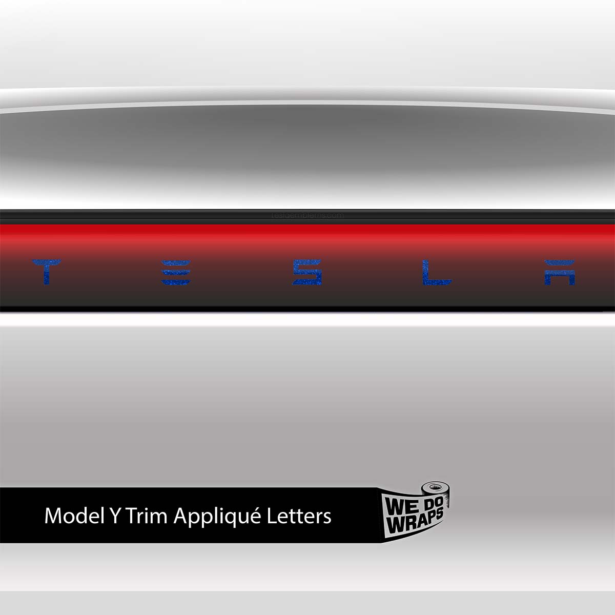 3M Deep Blue Metallic Tesla Emblem Decals (Front + Back) | Model Y - Tesla Emblems