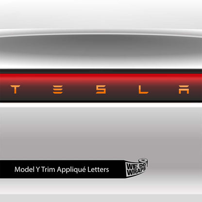 3M Gloss Deep Orange Tesla Emblem Decals (Front + Back) | Model Y - Tesla Emblems