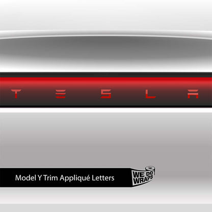 3M Gloss Dragon Fire Red Tesla Emblem Decals (Front + Back) | Model Y - Tesla Emblems