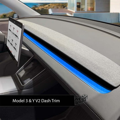 3M Gloss Fire Blue Tesla Dash Trim Wrap | Model 3 ’24-26 Refresh