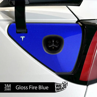 3M Gloss Fire Blue Tesla Charge Port Wrap | Model Y - Tesla Emblems