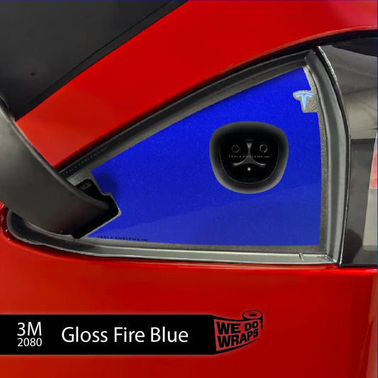 3M Gloss Fire Blue Tesla Charge Port Wrap | Model S - Tesla Emblems