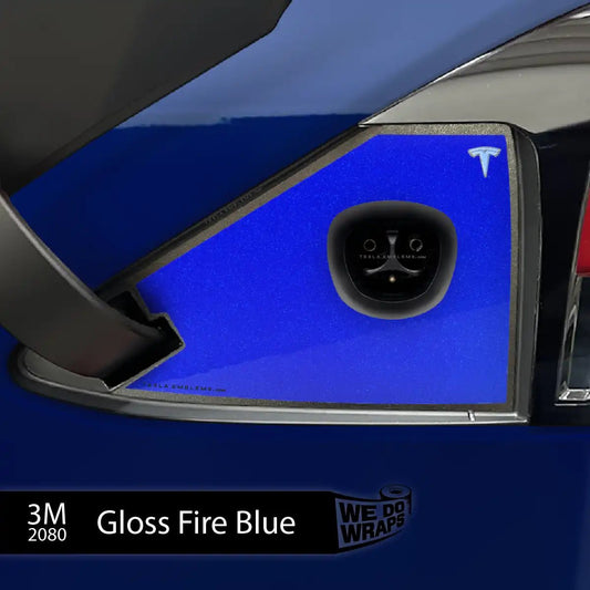 3M Gloss Fire Blue Tesla Charge Port Wrap | Model X - Tesla Emblems