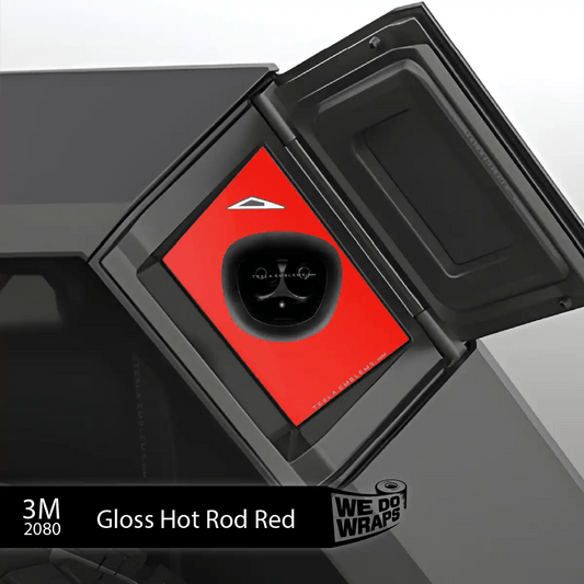 3M Gloss Hot Rod Red Tesla Charge Port Wrap | Cybertruck - Tesla Emblems