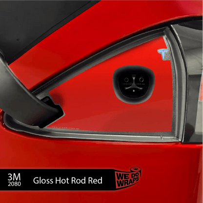 3M Gloss Hot Rod Red TeslaCharge Port Wrap | Model S - Tesla Emblems