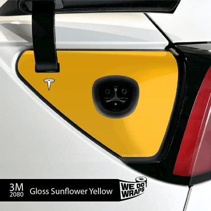 3M Gloss Sunflower Yellow Tesla Charge Port Wrap | Model Y - Tesla Emblems