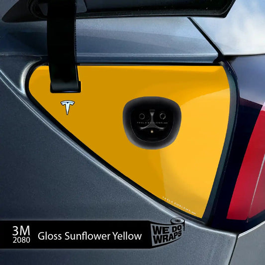 3M Gloss Sunflower Yellow Tesla Charge Port Wrap | Model Y - Tesla Emblems