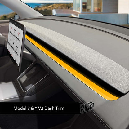 3M Gloss Sunflower Yellow Tesla Dash Trim Wrap | Model 3 ’24-26 Refresh