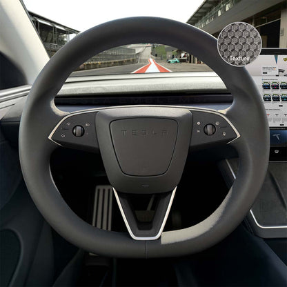 3M Matrix Black Tesla Steering Wheel Trim Decal Kit (3pcs) | M3 Feb 2024 - '25 "Highland" - Tesla Emblems