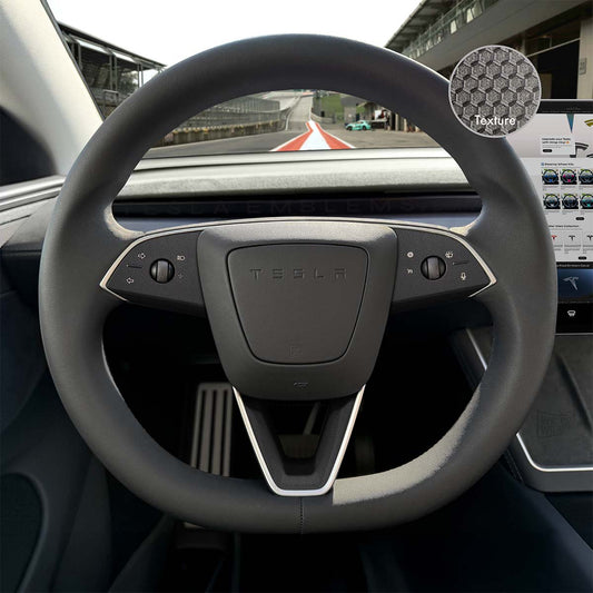 3M Matrix Black Tesla Steering Wheel Trim Decal Kit (3pcs) | M3 Feb 2024 - '25 "Highland" - Tesla Emblems