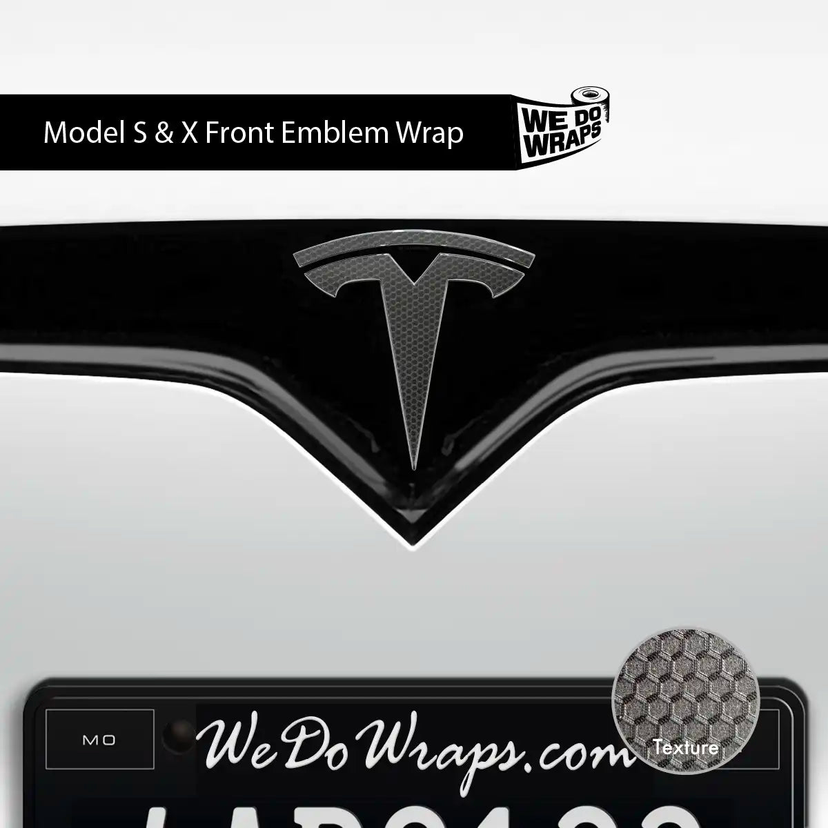3M Matrix Black Tesla Emblem Decals (Front + Back) | Model X - Tesla Emblems