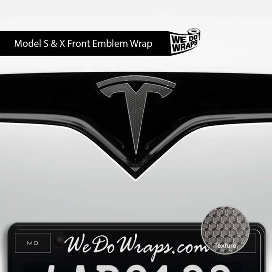 3M Matrix Black Tesla Emblem Decals (Front + Back) | Model X - Tesla Emblems